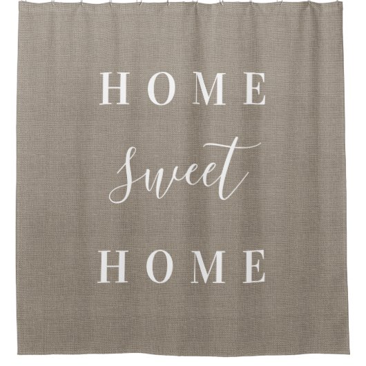 Rustieke Burlap Home Sweet Home | Boerderij badkam Douchegordijn (Voorkant)