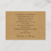 Rustieke Burlap Ivoor rozen Mason Jars Gift Regist Informatiekaartje (Achterkant)