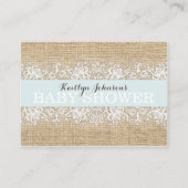 Rustieke Burlap Kant Blue Boy Luier Raffle Ticket Informatiekaartje (Achterkant)