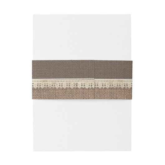 Rustieke  Burlap Kant Bruiloft Uitnodigingen Wikkel (Achterkant Voorbeeld)