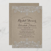 Rustieke Burlap Kant Elegant Vrijgezellenfeest Kaart (Voorkant / Achterkant)