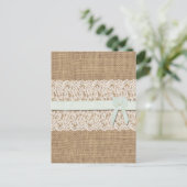 Rustieke Burlap, Kant en lint Briefkaart (Staand voorkant)
