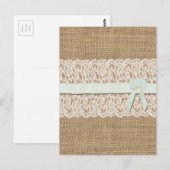 Rustieke Burlap, Kant en lint Briefkaart (Voorkant / Achterkant)