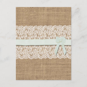 Rustieke Burlap, Kant en lint Briefkaart