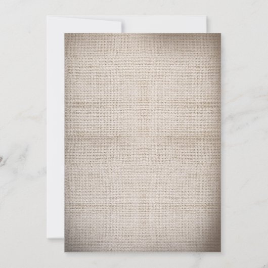 Rustieke Burlap Kant en String Lights Wedding Kaart (Achterkant)