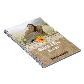 Rustieke Burlap, Kant en Touw, Wedding Guest Sign  Notitieboek (Rechterzijde)