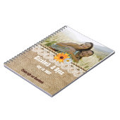 Rustieke Burlap, Kant en Touw, Wedding Guest Sign  Notitieboek (Linkerzijde)