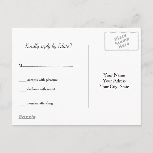 Rustieke Burlap Kant & Hout RSVP Uitnodiging Briefkaart (Achterkant)