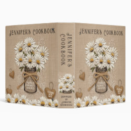 Rustieke Burlap, Kant, Mason Jar Daisies 1 1/2" Multomap