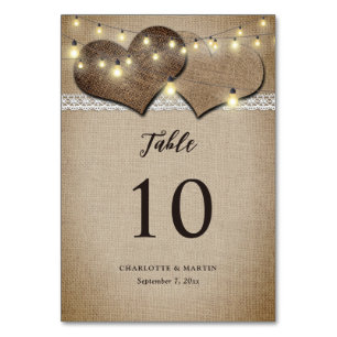 Rustieke Burlap Kant String Lights Wedding Kaart