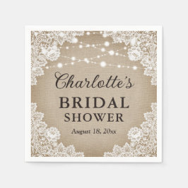 Rustieke  Burlap Kant Vrijgezellenfeest servetten