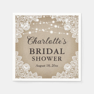 Rustieke  Burlap Kant Vrijgezellenfeest servetten