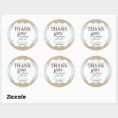 Rustieke Burlap Lace Blue Boy Dank je Ronde Sticker (Vel)