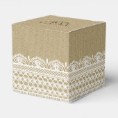 Rustieke Burlap Lace Country Bruiloft Bedankdoosjes (Achterkant)