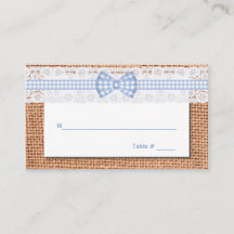 Rustieke Burlap & Lace Country Wedding Place Card