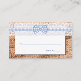 Rustieke Burlap & Lace Country Wedding Place Card Plaatskaartje