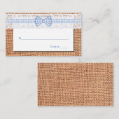 Rustieke Burlap & Lace Country Wedding Place Card Plaatskaartje (Voorkant / Achterkant)