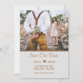 Rustieke Burlap Lace Floral Foto Bruiloft Save The Date (Voorkant)