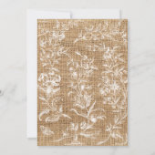 Rustieke Burlap Lace Floral Foto Bruiloft Save The Date (Achterkant)
