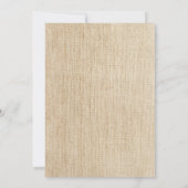 Rustieke Burlap Lace Hoefijzer Coral Ribbon Weddin Kaart (Achterkant)