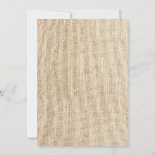 Rustieke Burlap Lace Hoefijzer Coral Ribbon Weddin Kaart (Achterkant)