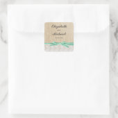 Rustieke Burlap Lace Mint Lint Favor Label (Tas)