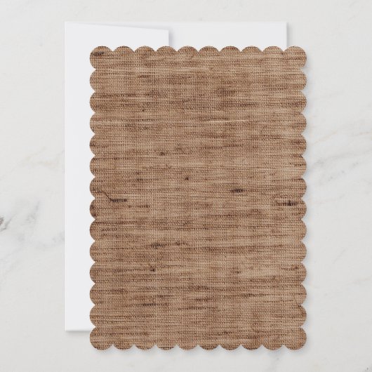 Rustieke Burlap Lace Neutral Baby shower Invitatio Kaart (Achterkant)