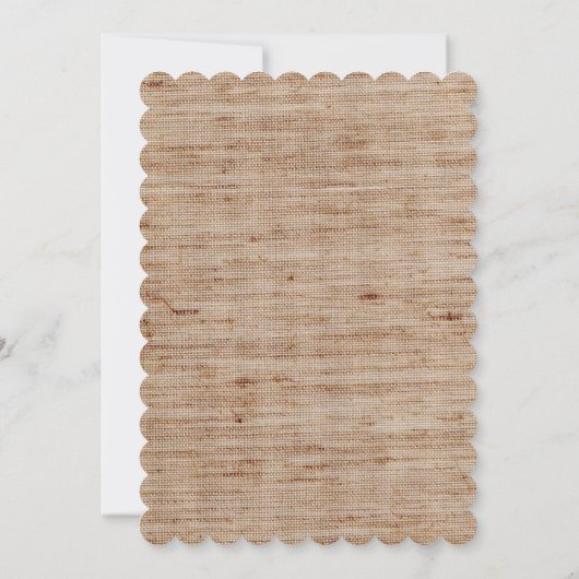 Rustieke Burlap Lace Neutral Baby shower Invitatio Kaart (Achterkant)