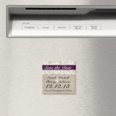 Rustieke Burlap Lace Plum Save the Date Magnet (Insitu (Vaatwasser))