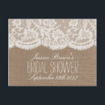 Rustieke Burlap & Lace Vrijgezellenfeest Recept Ka Uitnodiging Briefkaart<br><div class="desc">Rustieke Burlap & Lace Vrijgezellenfeest Recept Kaarten.</div>