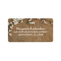 rustieke burlap land bruiloft adresetiketten