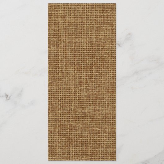 Rustieke Burlap Land Bruiloft Menu Script (Achterkant)