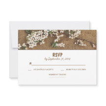 Rustieke burlap land bruiloft RSVP kaarten
