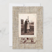 Rustieke  burlap land Repetitie diner Kaart (Voorkant)