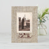 Rustieke  burlap land Repetitie diner Kaart (Staand voorkant)