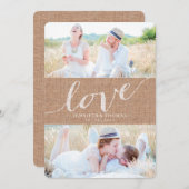 RUSTIEKE BURLAP LIEFDE | DE DATUM OPSLAAN SAVE THE DATE (Voorkant / Achterkant)