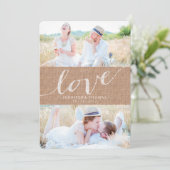RUSTIEKE BURLAP LIEFDE | DE DATUM OPSLAAN SAVE THE DATE (Staand voorkant)