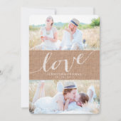 RUSTIEKE BURLAP LIEFDE | DE DATUM OPSLAAN SAVE THE DATE (Voorkant)