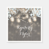 Rustieke Burlap Lights Mason Jars Bruiloft Servet (Voorkant)