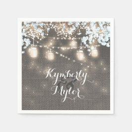 Rustieke Burlap Lights Mason Jars Bruiloft Servet