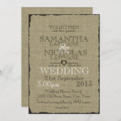 Rustieke Burlap Look bruiloft 5x7 Kaart (Voorkant / Achterkant)