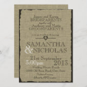 Rustieke Burlap Look bruiloft Kaart (Voorkant / Achterkant)