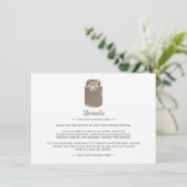 Rustieke Burlap Mason Jar Trouwdetail Informatiekaartje (Staand voorkant)