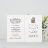 Rustieke Burlap Mason Jar Trouwprogramma (Staand voorkant)
