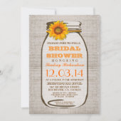 Rustieke Burlap Mason Jar Zonnebloem Vrijgezellenf Kaart (Voorkant)