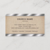 Rustieke Burlap Metallic Jesus Christ Cross Pastor Visitekaartje (Achterkant)