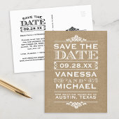 Rustieke Burlap Modern  Save the Date Aankondigingskaart
