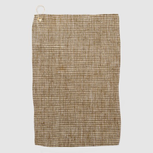 Rustieke Burlap Natuur Pattern Golfhanddoek – Aard (Voorkant)