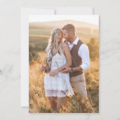 Rustieke Burlap Pampass Grass Eco Boho Fotobruilof Kaart (Achterkant)