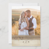 Rustieke Burlap Pampass Grass Eco Boho Fotobruilof Kaart (Achterkant)